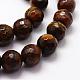 Faceted Natural Tiger Eye Beads Strands G-F364-04-10mm-3