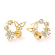 Brass Micro Pave Clear Cubic Zirconia Stud Earring Findings ZIRC-F133-08G-1