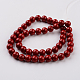 Dyed Natural Fossil Beads Strands G-E328-8mm-04-3
