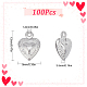 SUNNYCLUE 1 Box 100Pcs Stainless Steel Heart Charms Hearts Charm Love Small Double Sided Puffy Valentine Mother's Day Charms for Jewelry Making Charm Necklace Bracelet Earrings DIY Supplies 12x9mm STAS-SC0004-48-2