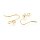 Крючки для серег из латуни с прозрачным фианитом KK-T077-17G-04-2