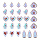 70 pièces 7 pendentifs en verre à facettes de style galvanoplastie EGLA-TA0001-11-2