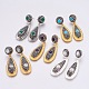 Brass Polymer Clay Rhinestone Dangle Stud Earrings EJEW-F172-L01-1