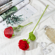 FINGERINSPIRE 2pcs Handmade Knitted Rose Flower with Package Bag Artificial Knitted Flowers Crochet Rose Handmade Single Red Roses for Wife/Girlfriend/Lovers AJEW-WH0013-51-5