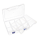 BENECREAT 2 PACK 8 Grids Plastic Double Layer Storage Box Jewellery Box with Adjustable Dividers Earring Storage Containers Clear Plastic Bead Case(23x16x5.8cm) CON-BC0001-08-4