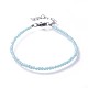 Faceted Glass Beaded Bracelets BJEW-JB04593-01-1