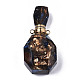Pendentifs flacons de parfum ouvrants en pyrite synthétique et jaspe impérial assemblés G-R481-14D-2