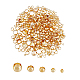 SUPERFINDINGS 5 Sizes Real Gold Plated Brass Crimp Beads 400pcs Wire Knot Stop Loose Beads Hypoallergenic Rondelle Jewelry Beads for Bracelet Necklace Keychain DIY Craft Making Hole 3mm~0.8mm KK-FH0005-36G-1
