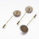 Iron Brooch Findings with Brass Pins KK-CJSEB43-AB-FF-1