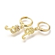 Серьги-кольца из латуни с прозрачным фианитом EJEW-M045-01P-2