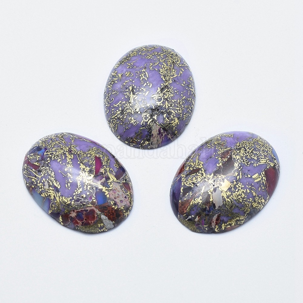 Cabochon En Jaspe Aqua Terra Sédimentaire - Ovale 18x13 Mm - Pierre Semi-précieuse - Fait Main France