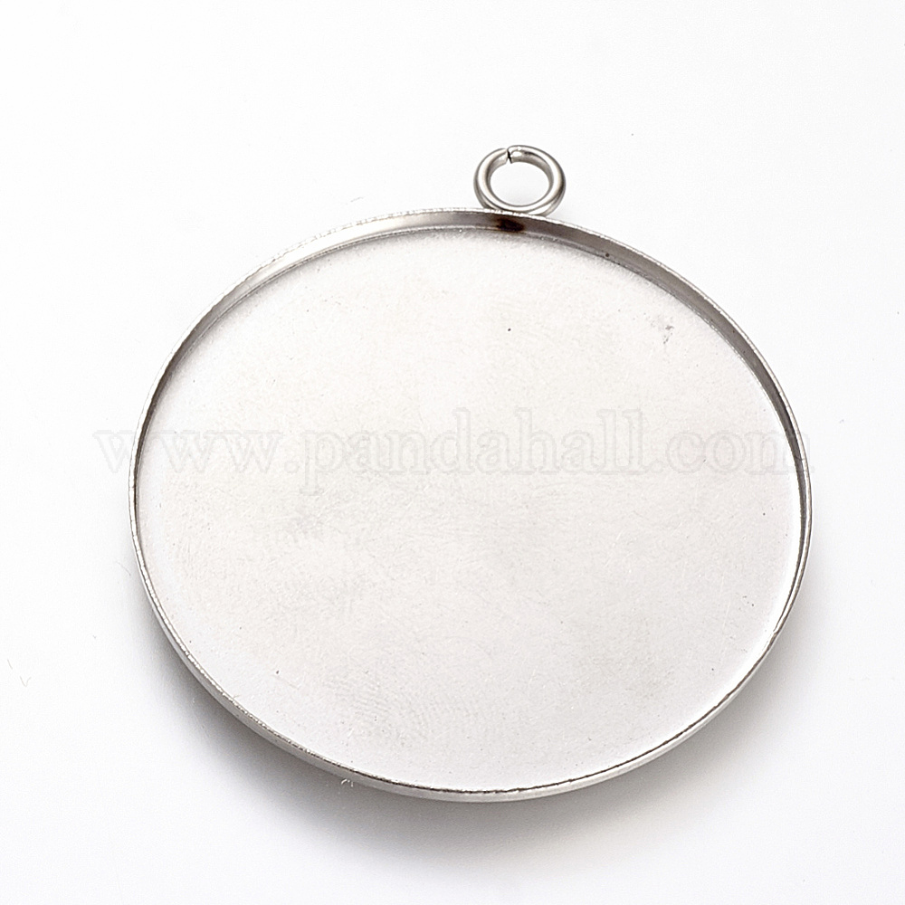 Lot De 5 Supports Pour Cabochons En Acier Inoxydable - 20 Mm - Argenté - Idéal Pour Bijoux DIY