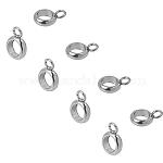 PH PandaHall 100pcs Rondelle Bail Hanger Links Carrier Beads Pendant Stainless Steel Connector Charms for European Style Bracelets Necklaces Jewelry Making