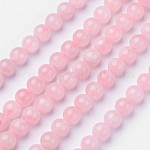 Granos naturales de abalorios de cuarzo rosa, grado ab, redondo, 8mm, agujero: 1 mm, aproximamente 49 pcs / cadena, 15.7 pulgada