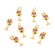 Латунные подвески из микро-паве фуксии с цирконием ZIRC-P086-10G