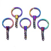 Regenbogenfarbene geteilte Schlüsselanhänger aus Legierung PALLOY-S180-229-NR