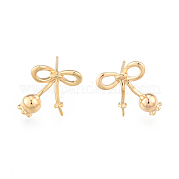 Brass Stud Earring Findings KK-N216-538