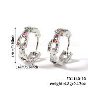 Модные серьги-кольца из латуни с кубическим цирконием DR3389-8