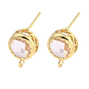 Фурнитура для сережек-гвоздиков из басового стекла KK-S387-01G-05