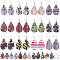 Lyumo 60pcs Wooden Earrings 3 Style Unfinished Earring Blanks Kit Teardrop DIY Earring Pendants Stylish DIY Craft Jewelry Hand Made Supplies, Brown