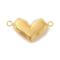 Conectores de acero inoxidable 304 con revestimiento iónico (IP), enlaces corazón, dorado, 10.5x20x4mm, agujero: 1.5 mm