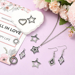 Pendenti con strass di cristallo in lega da 24 pz e 8 stili&nbsp;FIND-FS0005-40
