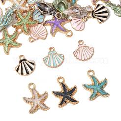 30 шт. 3 стиля 5 цвета эмалевые подвески из сплава&nbsp;ENAM-FS0003-46