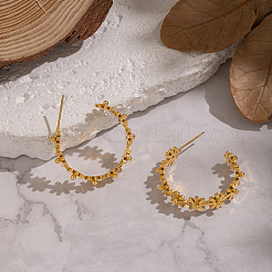 Серьги-гвоздики в форме цветка из нержавеющей стали 304 С-образной формы&nbsp;DT7616