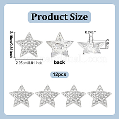 12 шт. пуговицы-звездочки из цинкового сплава с 1 отверстиями BUTT-OC0001-69