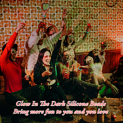 72 шт. двухцветные светящиеся круглые бусины из пищевого силикона SIL-TA0001-37