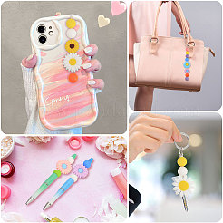 28шт 28 вида силиконовых бусин в виде подсолнуха и ромашки SIL-CA0003-13