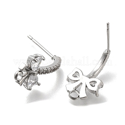 Фурнитура для сережек-гвоздиков из латуни с кубическим цирконием KK-Q048-24P