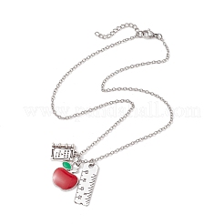 Colliers pendentifs en alliage de pomme rouge pour la fête des mères&nbsp;X1-NJEW-TA00185