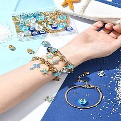 Наборы для изготовления европейских браслетов с эмалированными бусинами из смолы и сплава морской тематики «сделай сам»&nbsp;DIY-FS0006-87
