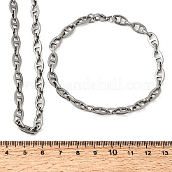 Schmucksets aus Mariner-Gliederketten aus Edelstahl 304&nbsp;SJEW-L199-16P