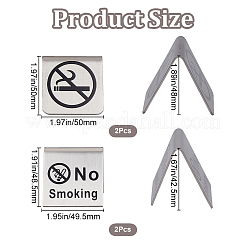 4 soporte para carteles públicos de no fumar de acero inoxidable de 2 estilos&nbsp;AJEW-CP0003-85