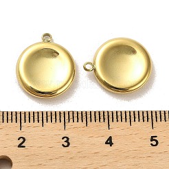 304ステンレスペンダント  フラットラウンドのチャーム  14KGP本金メッキ  16x13.5x2.5mm  穴：1.5mm&nbsp;STAS-L022-019G