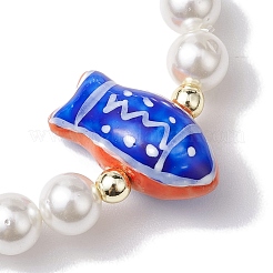 Эластичные браслеты из круглых жемчужных ракушек толщиной 8 мм. BJEW-JB10338