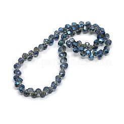 ファセット電気メッキ透明ガラスティアドロップビーズ連売り  ミックスカラー  6x6mm  穴：1mm  約100個/連  14インチ&nbsp;EGLA-F079-M