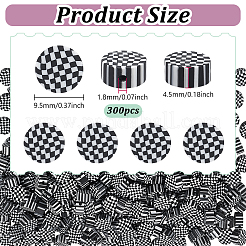300pcs perles d'argile polymère faites à la main&nbsp;CLAY-NB0001-77B-02
