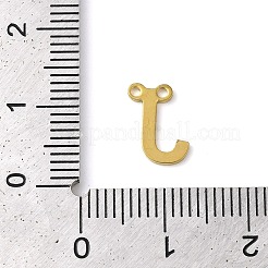 304ステンレススチールチャーム  18KGP本金メッキ  レターチャーム  文字J  10x7.5x1mm  穴：1mm&nbsp;STAS-Z074-04G-J