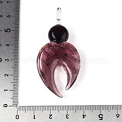 Ручной серебряная фольга Lampwork большие кулоны&nbsp;FOIL-N031-01A