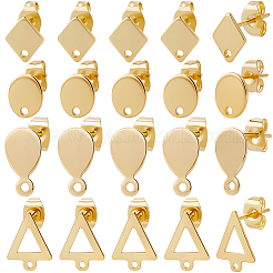 80 шт. 4 стиля фурнитуры для сережек-гвоздиков из нержавеющей стали 201&nbsp;EJEW-BBC0002-14B