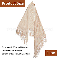 Съемная шаль из полиэстера с кружевным цветком&nbsp;AJEW-WH20072-43A