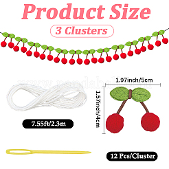 3 Beutel Wollbommel-Kirsch-Hängebanner&nbsp;DIY-CP0013-53