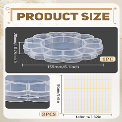 1 Stück transparenter Plastikperlenbehälter mit Blumenmotiv&nbsp;CON-LP0001-29