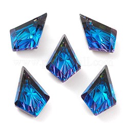 エンボスガラスラインストーンペンダント  多面カット  凧  ミックスカラー  13x8x4mm  穴：1.2mm&nbsp;GLAA-J101-01A