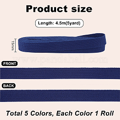 25ヤード 5色ポリエステルリボン  服飾材料  ミックスカラー  5/8インチ（15mm）  5ヤード/カラー&nbsp;SRIB-PH0001-42B