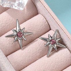 Pendientes de clip con forma de estrella y rhinestone&nbsp;EJEW-B116-01P-03