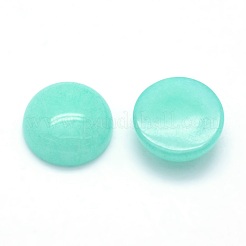 天然染めの翡翠カボション  半円  淡いターコイズ  12x5~6mm&nbsp;X-G-P393-R30-12mm